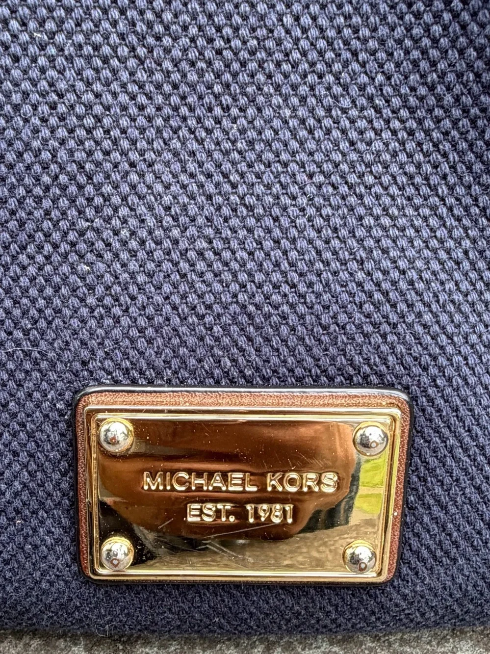 Michael Kors Marina Canvas Rope Handle Tote Navy